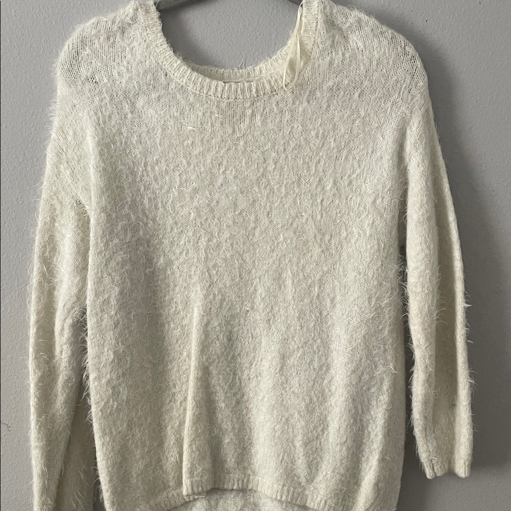 Love Tree Fuzzy Cream Sweater